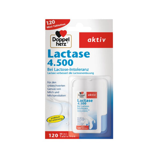 Doppelherz aktiv Lactase 4500 Mini-Tabletten bei Lactose-Intoleranz, 120 St. Tabletten