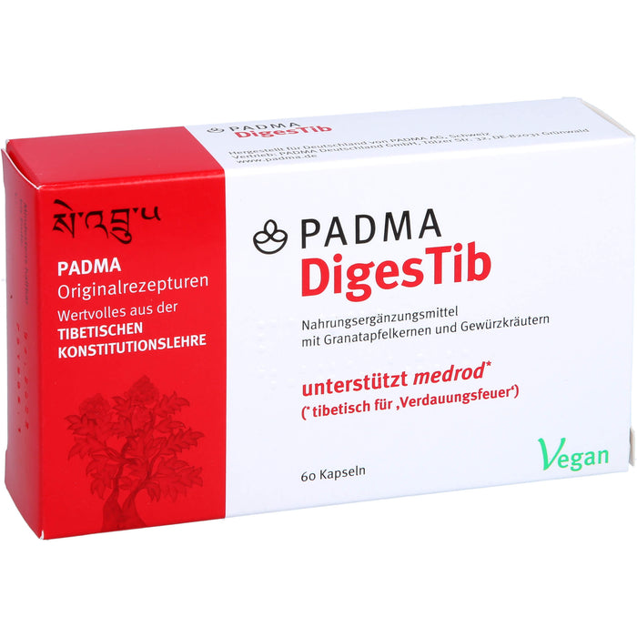 PADMA DigesTib Verdauung Kapseln erwärmt die Mitte, 60 pcs. Capsules