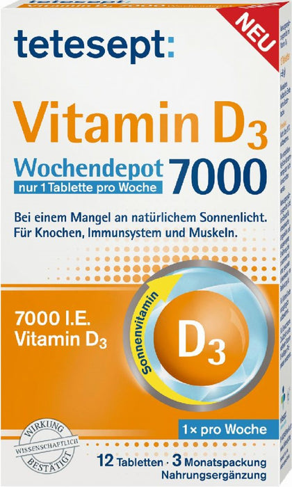 Tetesept Vitamin D3 7000 W, 12 St FTA
