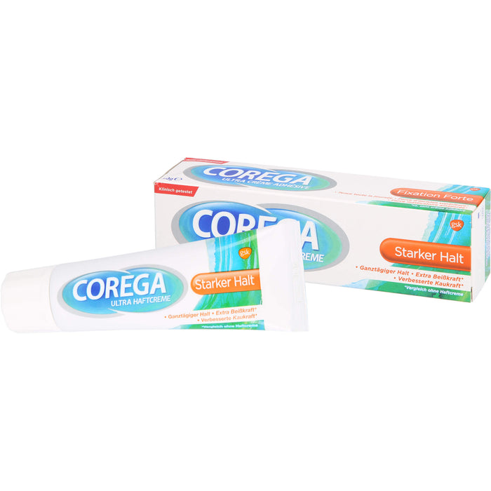 Corega ultra Haftcreme mit starkem Halt für Teil- und Vollprothesen, 40 g Crème