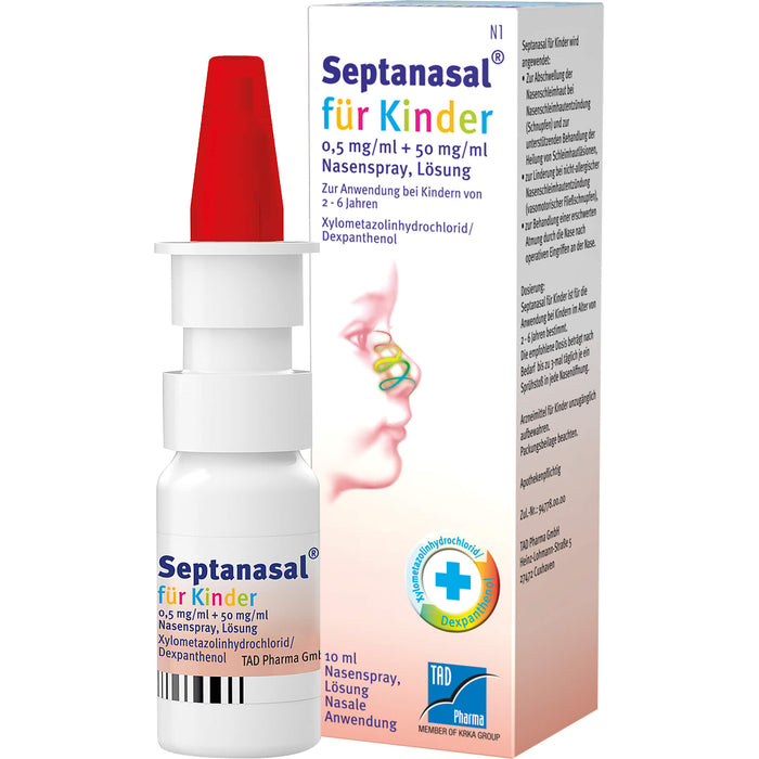 Septanasal  für Kinder 0,5 mg/ml + 50 mg/ml Nasenspray, Lösung, 10 ml Solution