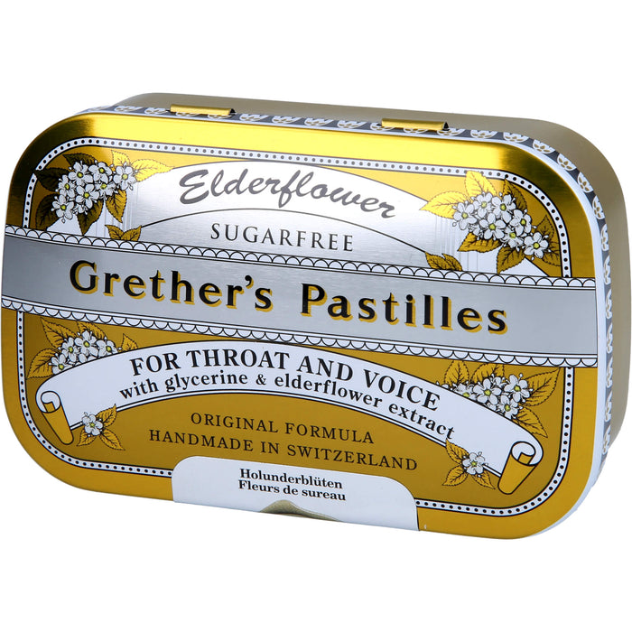 Grether´s Pastilles Elderflower zuckerfrei, 110 g Pastilles