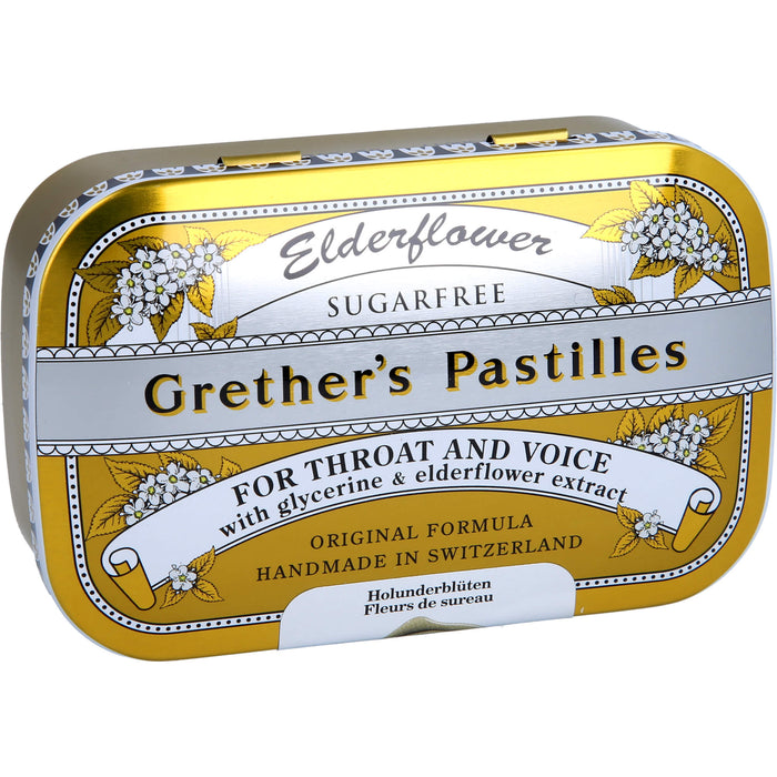 Grether´s Pastilles Elderflower zuckerfrei, 110 g Pastilles