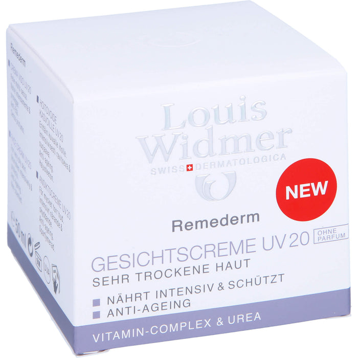 Louis Widmer Remederm Gesichtscreme UV 20, 50 ml Crème