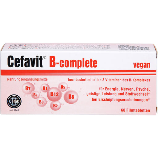Cefavit B-complete Filmtabletten für Energie, Nerven, Psyche, geistige Leistung und Stoffwechsel, 60 St. Tabletten