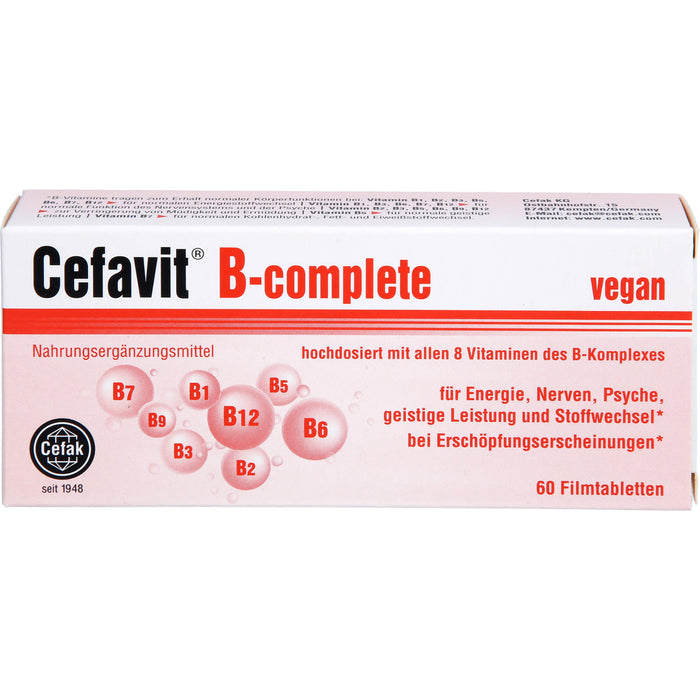 Cefavit B-complete Filmtabletten für Energie, Nerven, Psyche, geistige Leistung und Stoffwechsel, 60 St. Tabletten