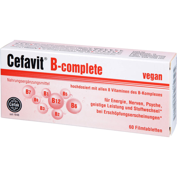 Cefavit B-complete Filmtabletten für Energie, Nerven, Psyche, geistige Leistung und Stoffwechsel, 60 pcs. Tablets