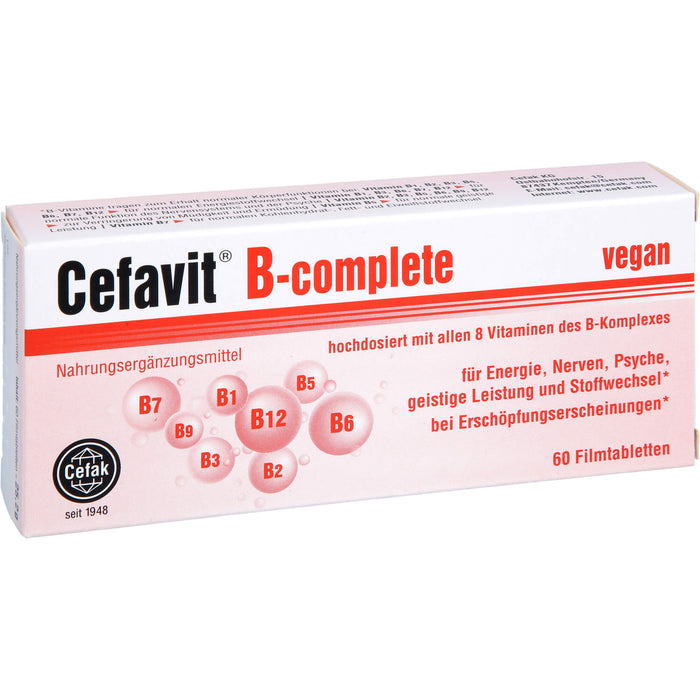 Cefavit B-complete Filmtabletten für Energie, Nerven, Psyche, geistige Leistung und Stoffwechsel, 60 pcs. Tablets