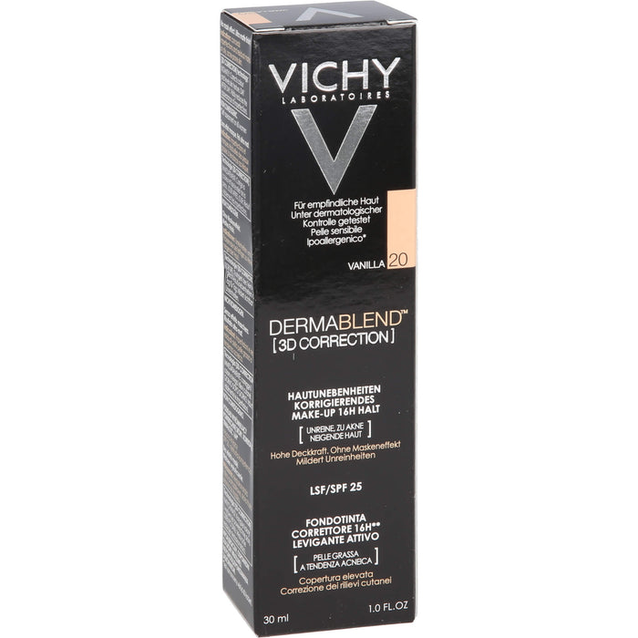 VICHY Dermablend 3D Correction Make-Up Foundation 20 Vanilla, 30 ml Cream