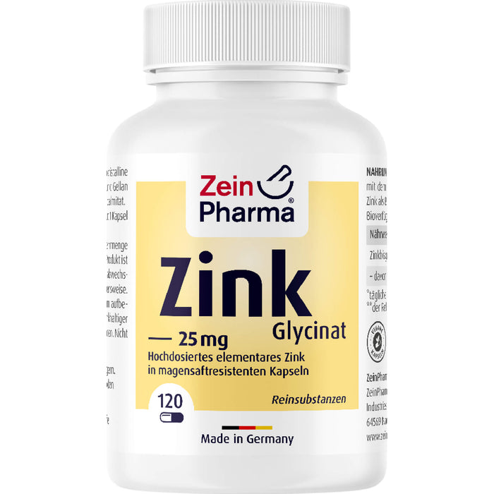 ZeinPharma Zink Glycinat 25 mg Kapseln, 120 St. Kapseln