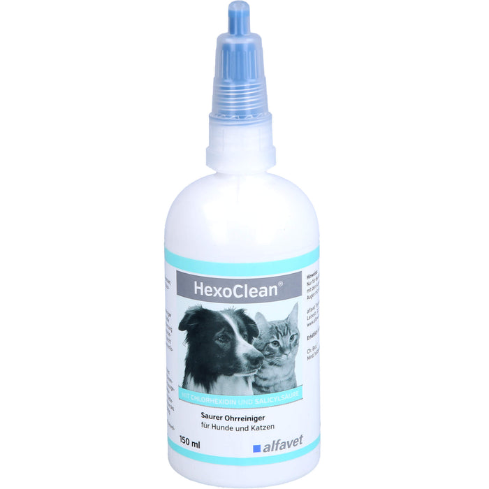 HexoClean Saurer Ohrreiniger für Hunde und Katzen, 150 ml Solution