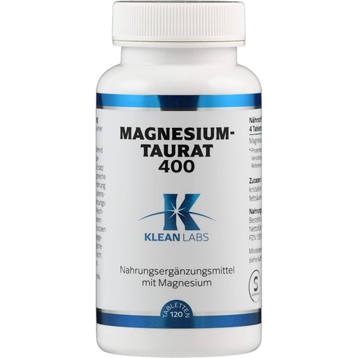 KLEAN LABS Magnesium Taurat 400 Tabletten, 120 St. Tabletten