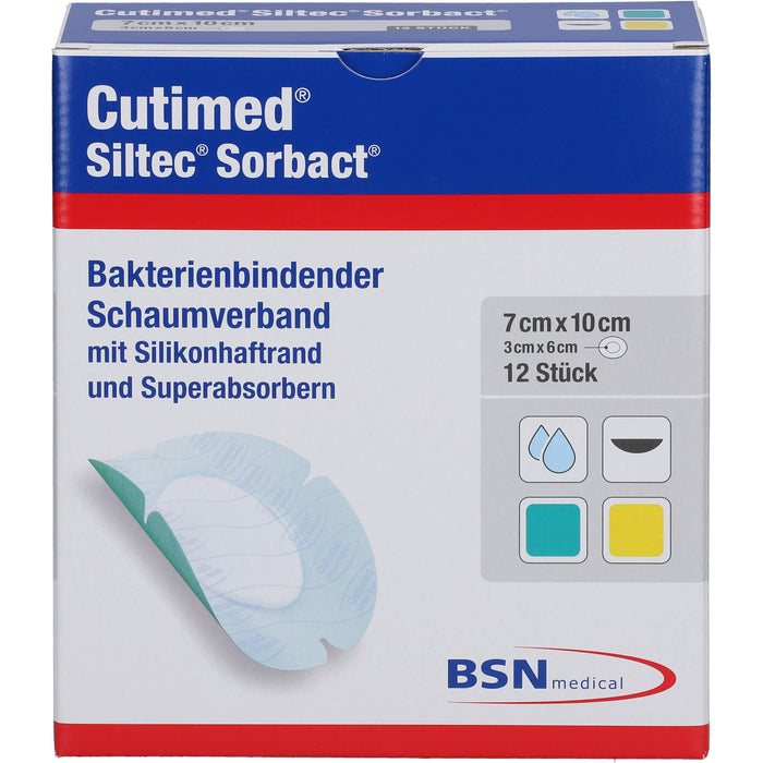 CUTIMED Siltec Sorbact B PU-Verb.7x10cm Oval, 12 St KOM