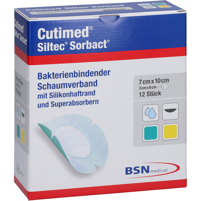 CUTIMED Siltec Sorbact B PU-Verb.7x10cm Oval, 12 St KOM