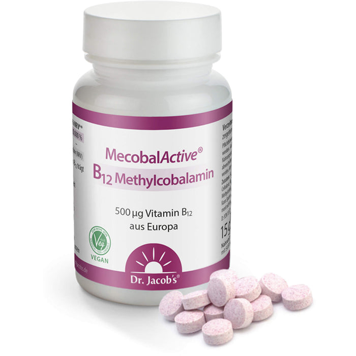 Dr. Jacob's Vitamin B12 Methylcobalamin 500 mcg hochdosiert Lutschtabletten, 60 pc Tablettes