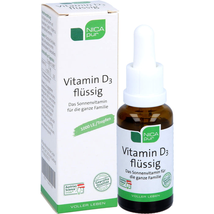 NICApur Vitamin D3 flüssig für die ganze Familie, 25 ml Lösung