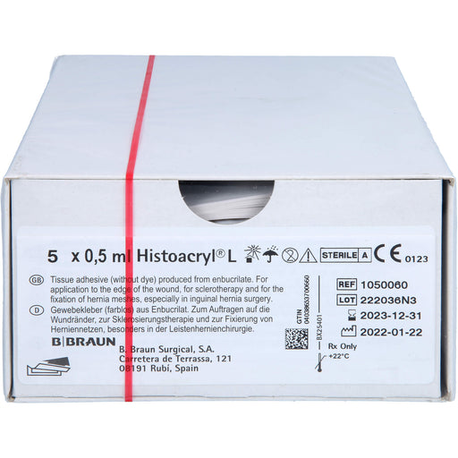 Histoacryl Gewebekleber farblos, 5X0.5 ml AMP