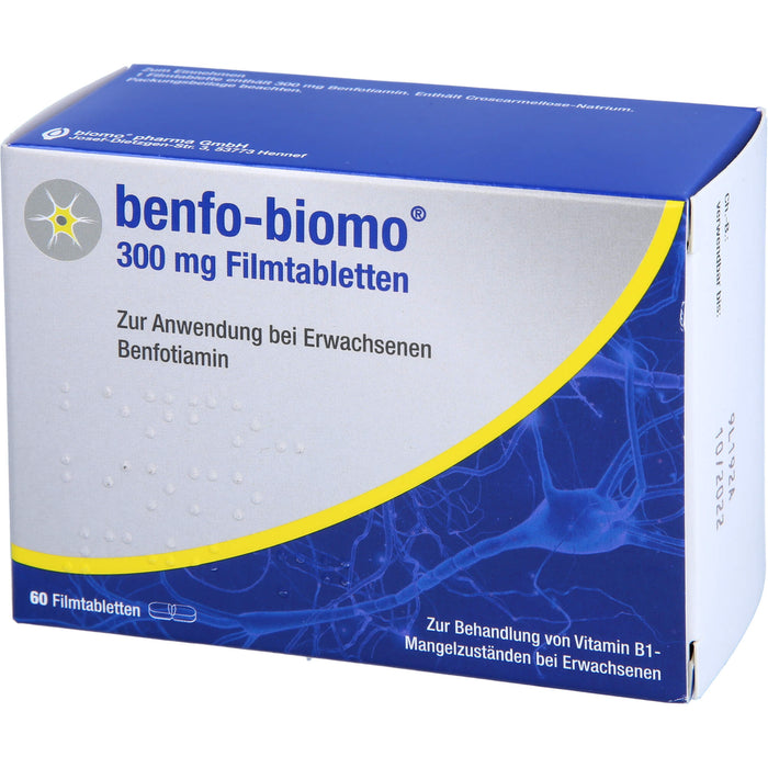 Benfo-biomo 300 mg Filmtabletten bei Vitamin B1-Mangelzuständen, 60 St. Tabletten