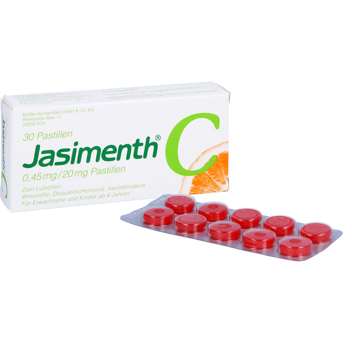 Jasimenth C Lutschpastillen lokales Antiseptikum für leichte und mittelschwere Erkrankungen des Mund- und Rachenraumes, 30 pcs. Pastilles