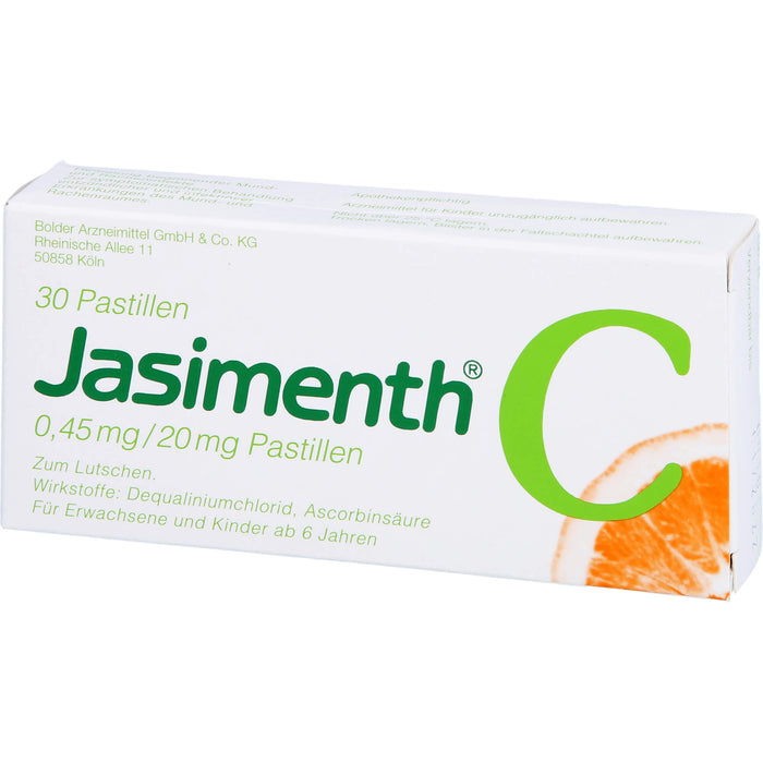 Jasimenth C Lutschpastillen lokales Antiseptikum für leichte und mittelschwere Erkrankungen des Mund- und Rachenraumes, 30 pc Pastilles