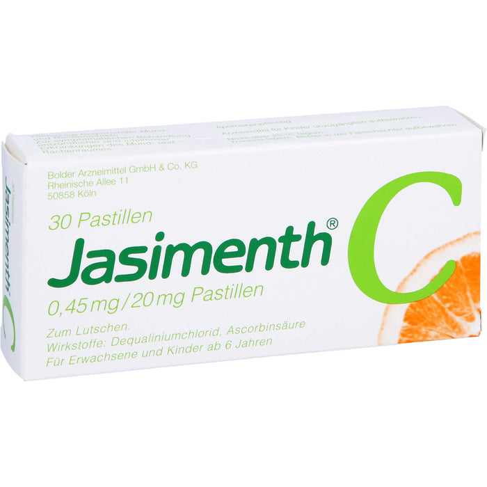 Jasimenth C Lutschpastillen lokales Antiseptikum für leichte und mittelschwere Erkrankungen des Mund- und Rachenraumes, 30 pc Pastilles