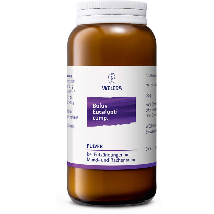 WELEDA Bolus Eucalypti comp., Pulver bei Entzündungen im Mund- und Rachenraum, 35 g Pulver