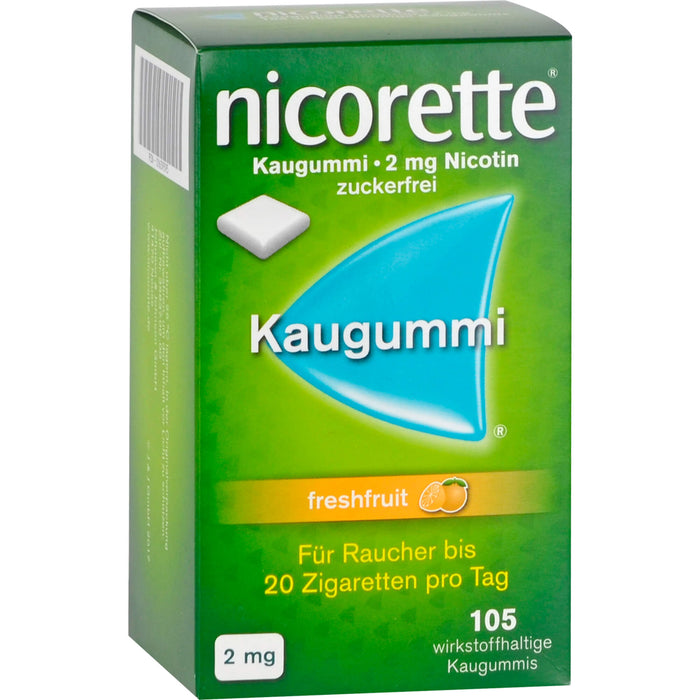nicorette freshfruit 2 mg Kaugummi Reimport Kohlpharma, 105 pc Gomme à mâcher