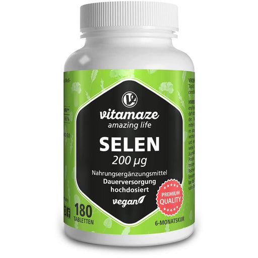 Vitamaze Selen 200 ug hochdosierte vegane Tabletten, 180 St. Tabletten