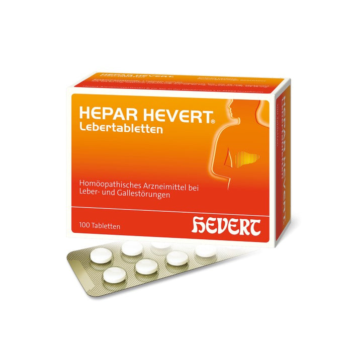 Hepar Hevert Lebertabletten bei Störungen der Leber- und Gallefunktion, 100 pc Tablettes