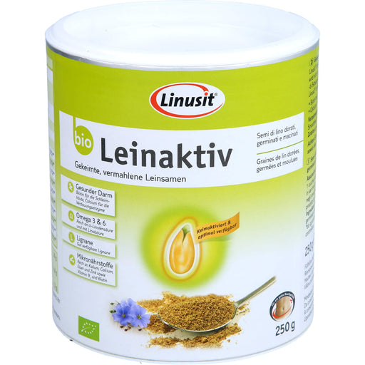 Linusit Leinaktiv bio zur Unterstützung der normalen Funktion der Verdauungsenzyme, 250 g Pulver