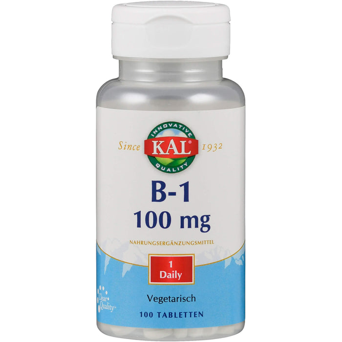Vitamin B1 Thiamin 100 mg KAL, 100 pc Tablettes