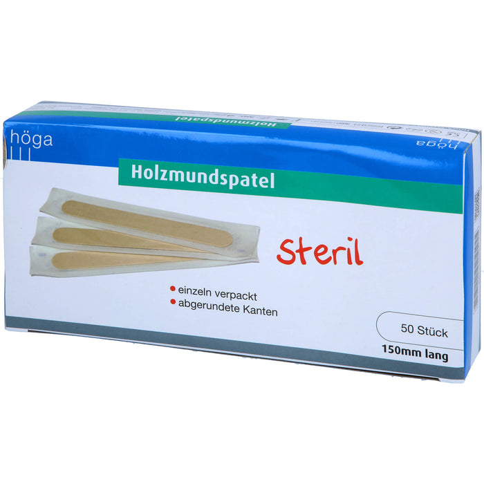 Holzmundspatel steril einzeln verpackt, 50 St