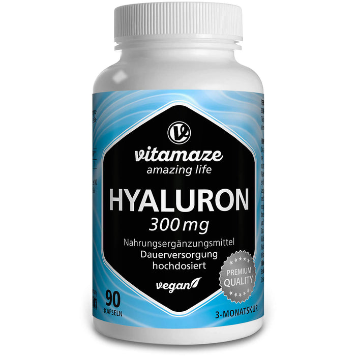 Vitamaze Hyaluronsäure 300 mg hochdosiert vegane Kapseln, 90 St. Kapseln