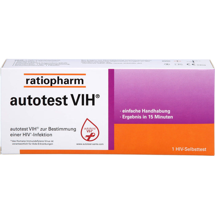 ratiopharm autotest VIH zur Bestimmung einer HIV-Infektion, 1.0 St. Teststreifen