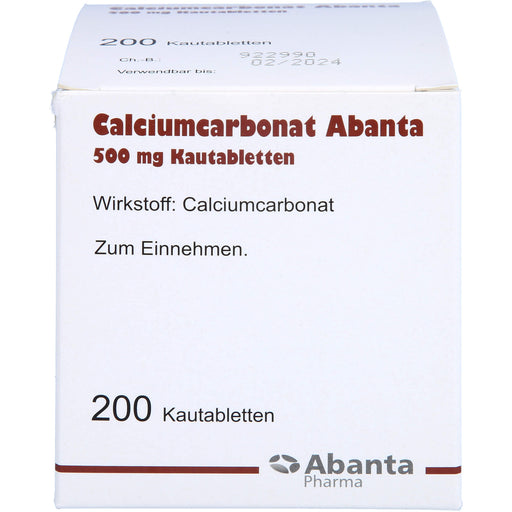 Calciumcarbonat Abanta 500 mg Kautabletten, 200 St. Tabletten