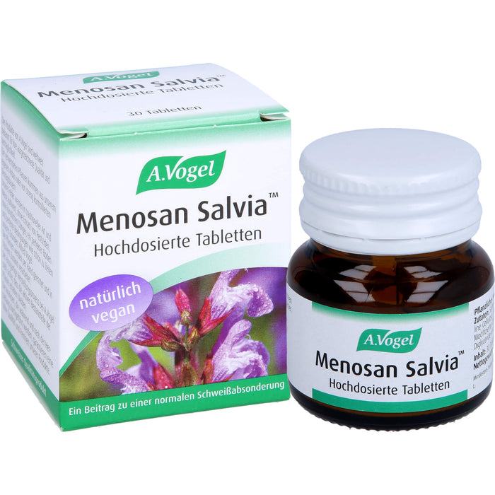A.Vogel Menosan Salvia Tabletten bei übermässigem Schwitzen und Wärmegefühl in den Wechseljahren, 30 pcs. Tablets