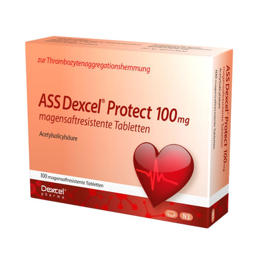 ASS Dexcel Protect 100 mg Tabletten bei Herz-Kreislauf-Erkrankungen, 100 St. Tabletten