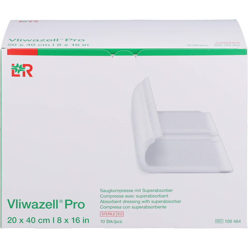 Vliwazell Pro superabsorb. steril 20x40 cm, 10 St KOM
