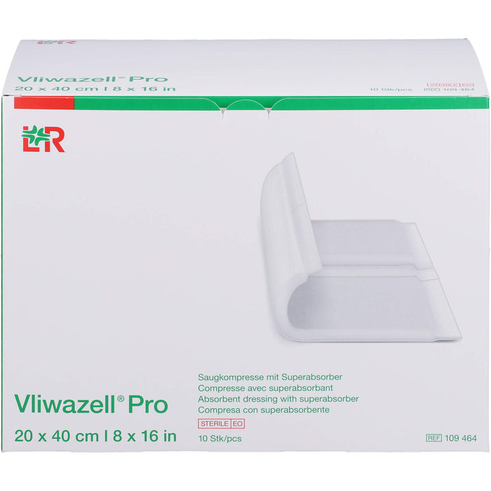 Vliwazell Pro superabsorb. steril 20x40 cm, 10 St KOM