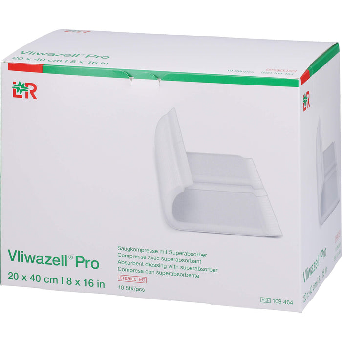 Vliwazell Pro superabsorb. steril 20x40 cm, 10 St KOM