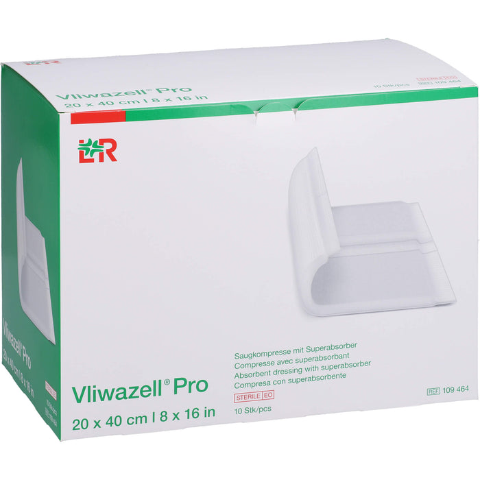Vliwazell Pro superabsorb. steril 20x40 cm, 10 St KOM