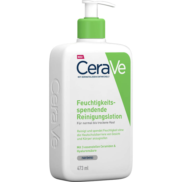 CeraVe feuchtigkeitsspendende Reinigungslotion für normale bis trockene Haut, 473 ml Lotion