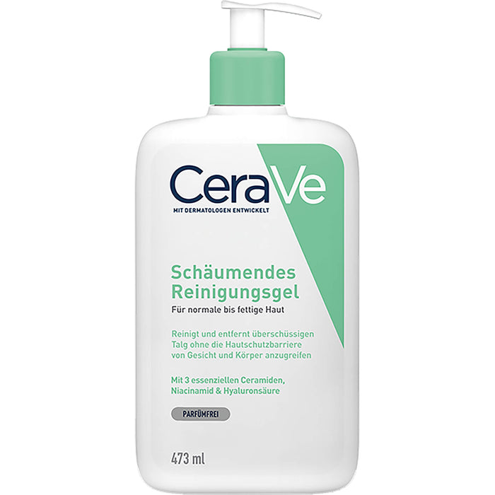 CeraVe schäumendes Reinigungsgel für normale bis fettige Haut, 473 ml Gel