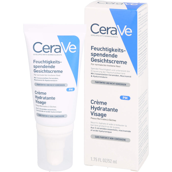 CeraVe feuchtigkeitsspendende Gesichtscreme für normale bis trockene Haut, 52 ml Cream