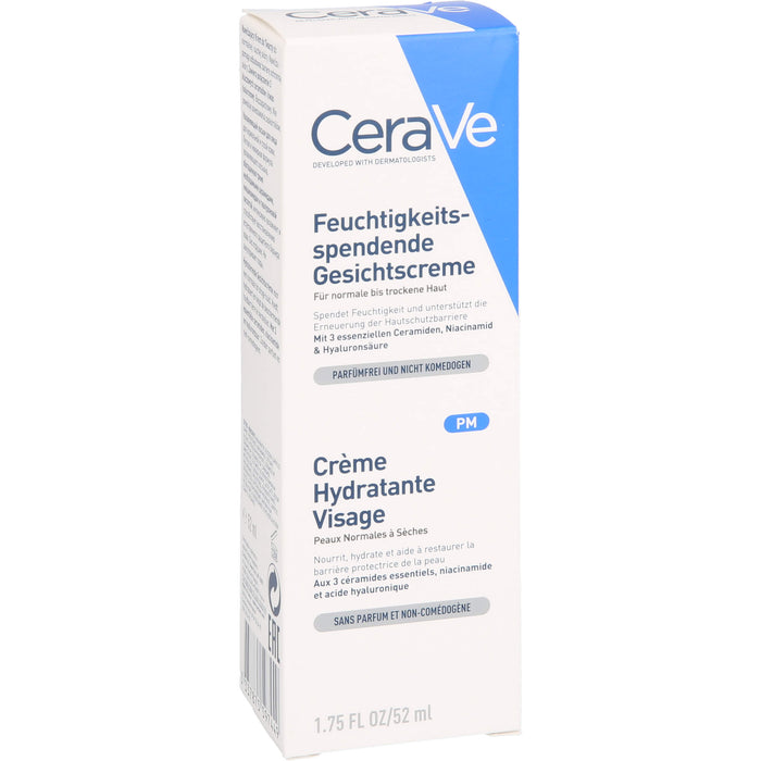 CeraVe feuchtigkeitsspendende Gesichtscreme für normale bis trockene Haut, 52 ml Cream