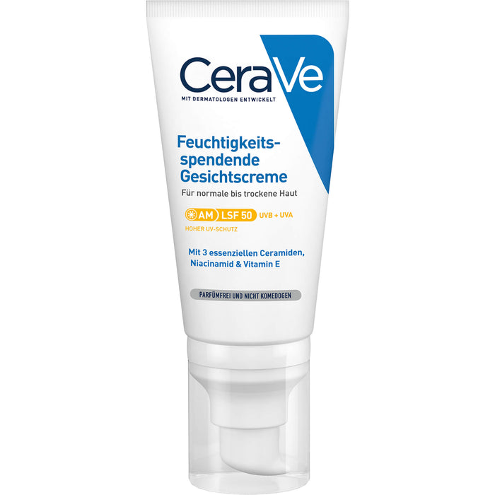 CeraVe feuchtigkeitsspendende Gesichtscreme für normale bis trockene Haut, 52 ml Crème