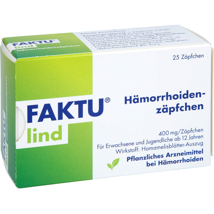 Faktu lind Hämorrhoidenzäpfchen, 25 pcs. Suppositories