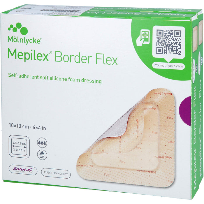 Mepilex Border Flex Schaumverband haftend 10 x 10 cm, 10 pcs. Wound dressings