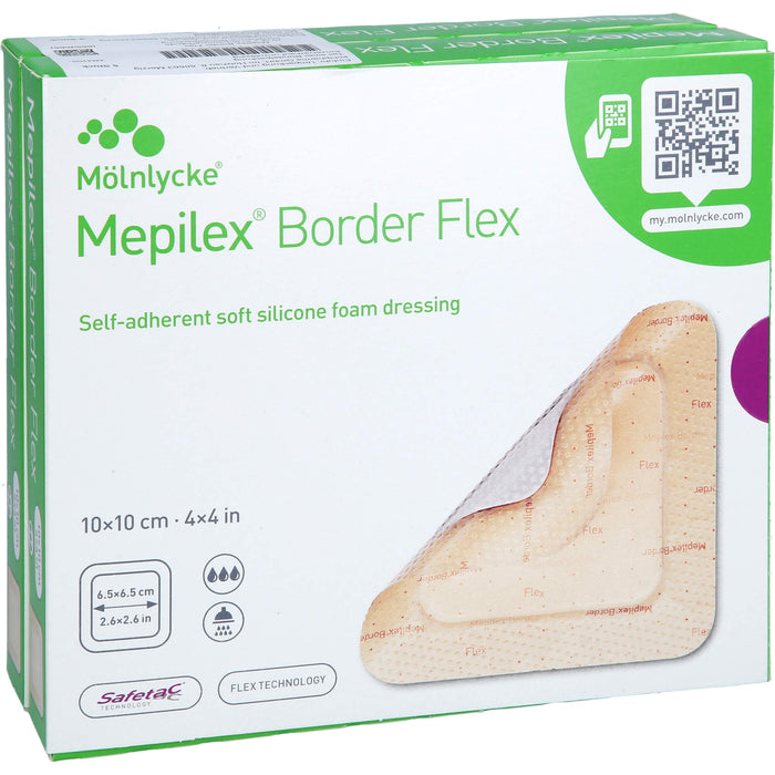 Mepilex Border Flex Schaumverband haftend 10 x 10 cm, 10 pcs. Wound dressings