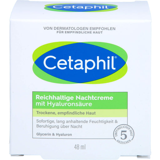 Cetaphil reichhaltige Nachtcreme mit Hyaluronsäure, 48 g Creme